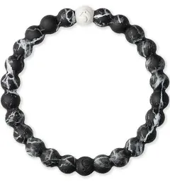 Lokai Beaded Stretch Bracelet in Black Marble Size L MSRP $20 NWT