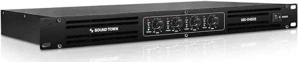 Sound Town Class-D 4-Channel PA/DJ Power Amplifier, 4 x 720W RMS at 4-ohm, 1U rack space (NIX-D4800)