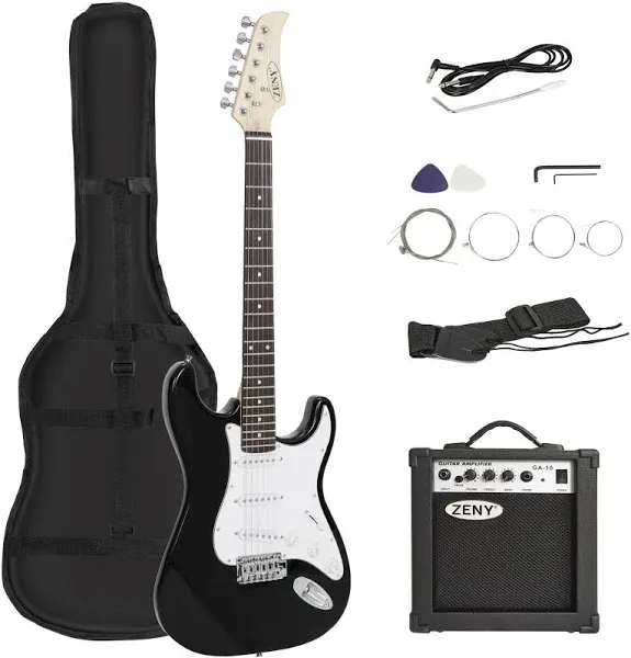 ZENY Full Size Electric Guitar Starter Pack with 10W Amp and Case