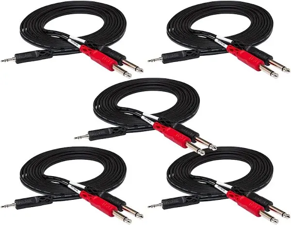 Hosa CMP-153 3.5 mm TRS Dual 1/4" TS Stereo Breakout Cable