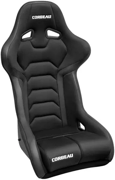 Corbeau FX1 Pro Racing Seats with Double Locking Seat Brackets; Black/Red Cloth (10-14 Mustang)