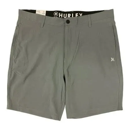 Hurley Mens Flat Front Hybrid Walk Shorts Black Pockets 36in New