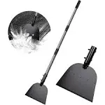 Flat Shovel, Snow Shovel, Steel Ice Chopper, 54 inch Stainless Steel Handle, 9.2 x 6 inches Cleaning Shovel for Weeding, Digging, Driveway Ice Remove