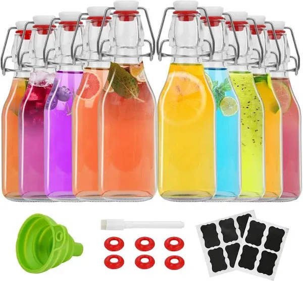 ZEBEIYU 10 Pack Swing Top Glass Bottles