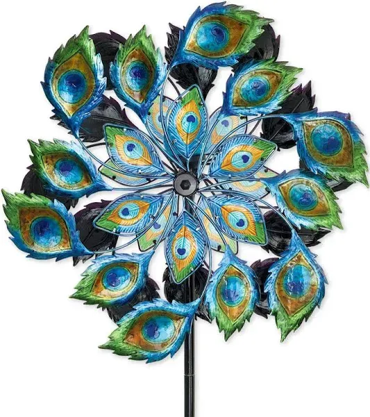 Bits and Pieces Solar Peacock Wind Spinner