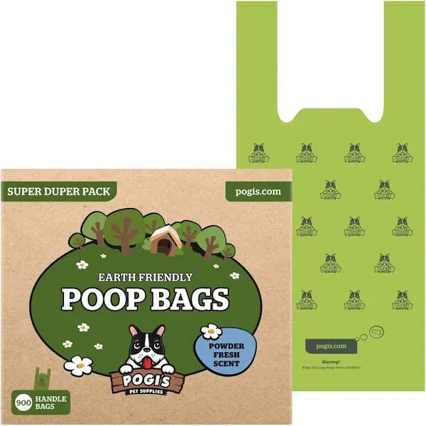 Pogi&#039;s Dog Poop Bags with Easy-Tie Handles - 1 Count (Pack of 300), Scented 