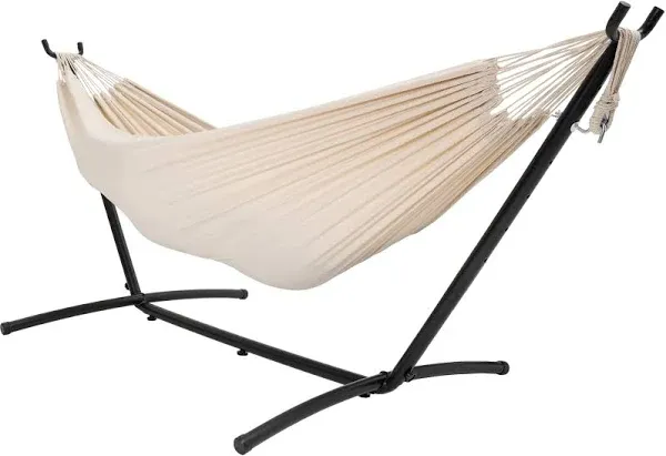 Lazy Daze Hammocks Double Hammock with 9Ft Space-Saving Steel Stand Includes Por