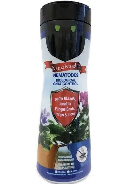 NemaKnights Nematodes Slow-Release Biological Gnat Control, Shakeble Nematode Pearls, 10 oz (Treats up to Approx 1,000 sq ft or 50 Containers) - for Fungus Gnat & Thrips in Containers and Gardens