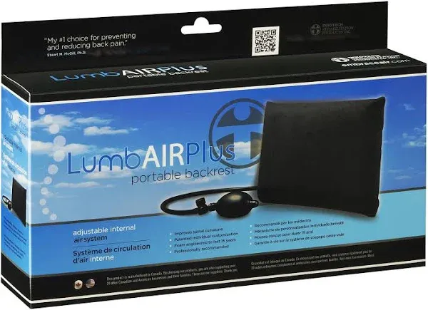 LumbAir Plus Adjustable Back Support Black