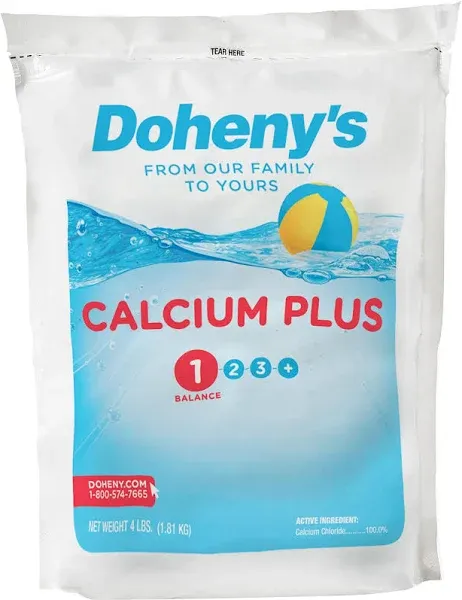 Doheny's Calcium Plus | Raise Your Calcium Hardness Level | Pro-Grade Granular/Flake Calcium Chloride | Low Calcium Hardness Levels Lead to Corrosion & Staining On Pool Surfaces and Fixtures | 100 LB