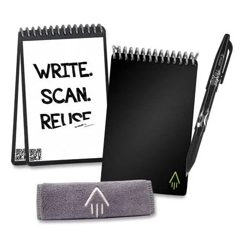 Rocketbook Mini Smart Notepad, 3.5" x 5.5", Dot Grid Ruled, Black, 24 Sheets/Pad (EVR2-M-RC-A-FR)