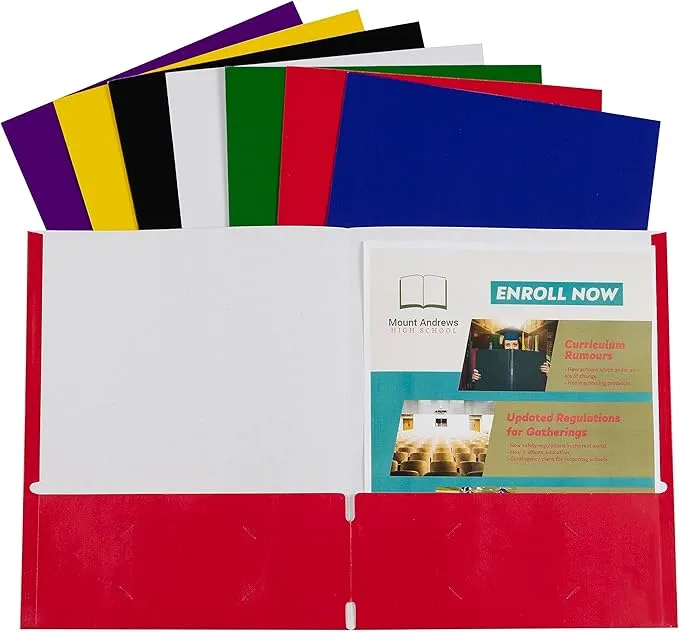 C-Line Two-Pocket Paper Portfolio, Color May Vary, 1 Folder Only (05300)