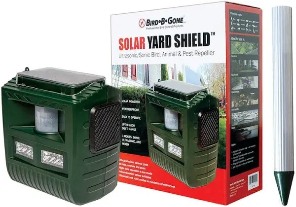 Bird-B-Gone MMYARD Solar Yard Shield Audible Pest Repellent - Quantity 1