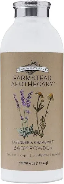 Farmstead Apothecary 100% Natural Baby Powder Talc-Free w/Organic Tapioca 2X HTF