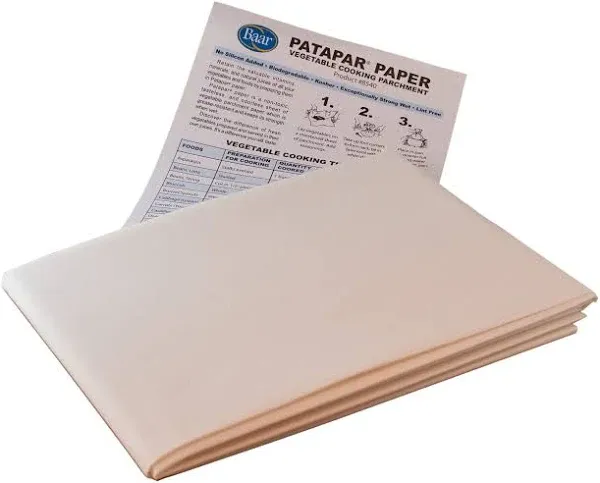 Patapar Paper, Vegetable Cooking Parchment - 24"x24", 6 Reusable Sheets