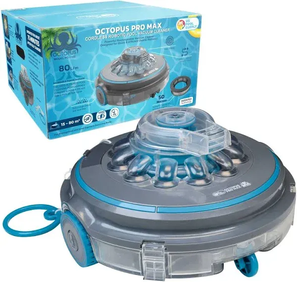 Pool Supply Octopus Pro Max Cordless Robotic Pool Vacuum Cleaner - Lasts 75 Mins