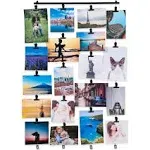  Hanging Picture Display Photo Holder with 4 Metal Cable Strings and 20 