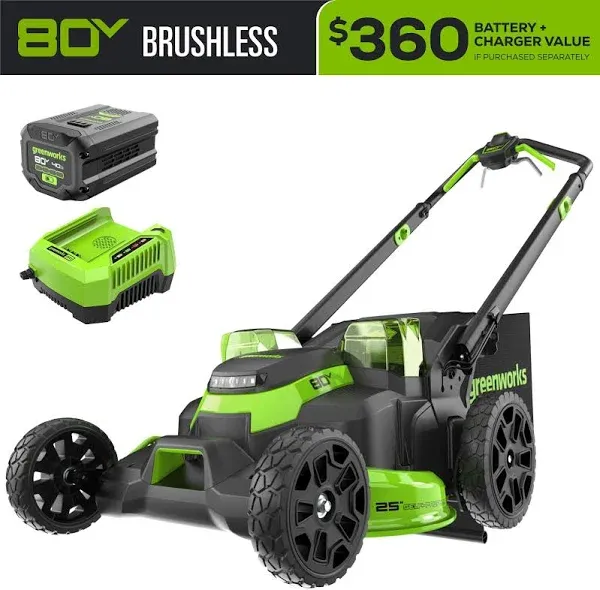 Greenworks 80V 25" Brushless Cordless Self-Propelled Lawn Mower