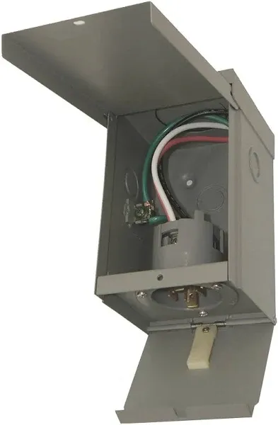 Connecticut - 30 Amp Electrical Inlet Box with Hinged Door 120/240 VAC Power