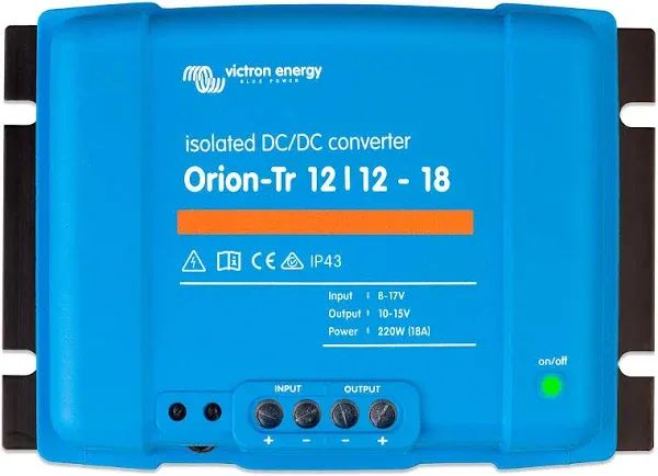 Victron Orion-TR DC-DC Converter - 12 VDC to 12 VDC - 18AMP Isolated [ORI121222110]