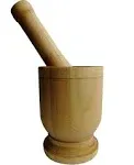 Bene Casa Wooden Mortar and Pestle, Natural, 8 Ounce, 3.5x5 Inches