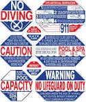 Traffic Graphix TGPS1001 40" x 48" 8-in-1 California Pool & Spa Sign