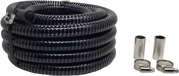 RV Sewer Hose Extension for The Sewer Solution 3/4" Diameter Sewer Hose System, 25 FT Length Flexible PVC Tubing, 2 Couplers and Worm Gear Clamps Included, Made in USA