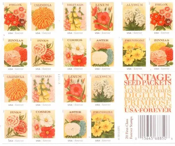 US Mint Sheet MNH VF SC#4754-4763 Vintage Seed Packets