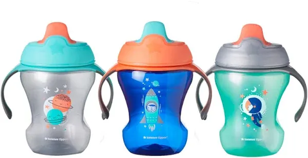 Tommee Tippee Infant Trainer Sippee Cup with Removable Handles, Boy 7+months 8oz