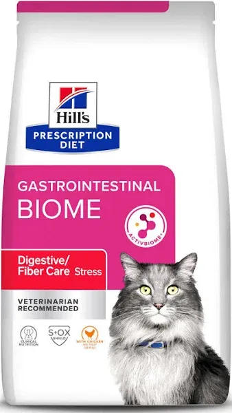 Hill's Prescription Diet Gastrointestinal Biome Digestive/Fiber Care with Chicken Dry Cat Food