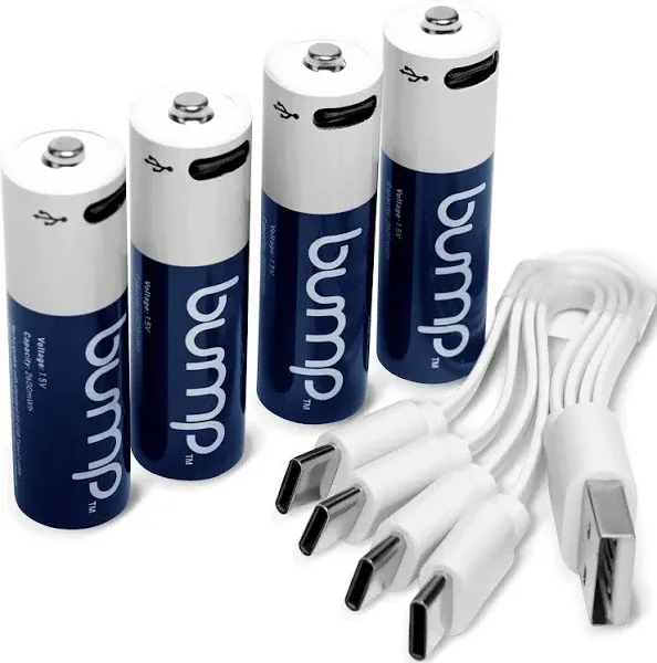 Bump AA Rechargeable Batteries 4 Pack