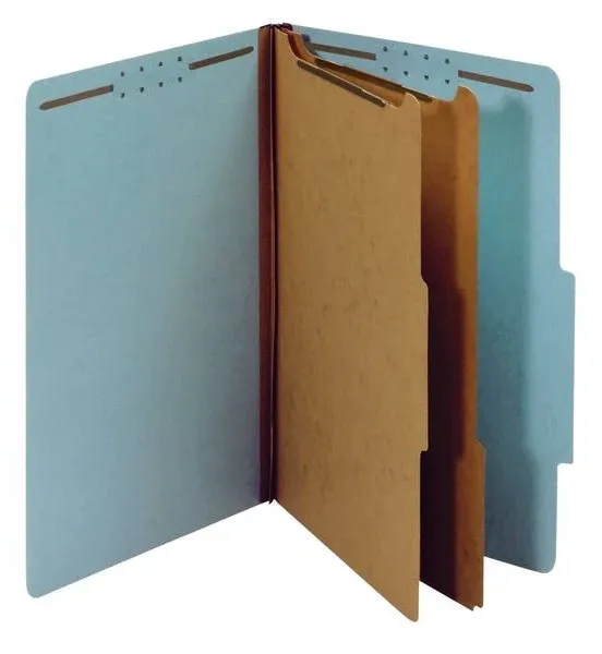 Office Depot 100% Recycled Classification Folders 2 Dividers 2.5in Expansion Legal Size Light Blue 10 Pk OD29030R