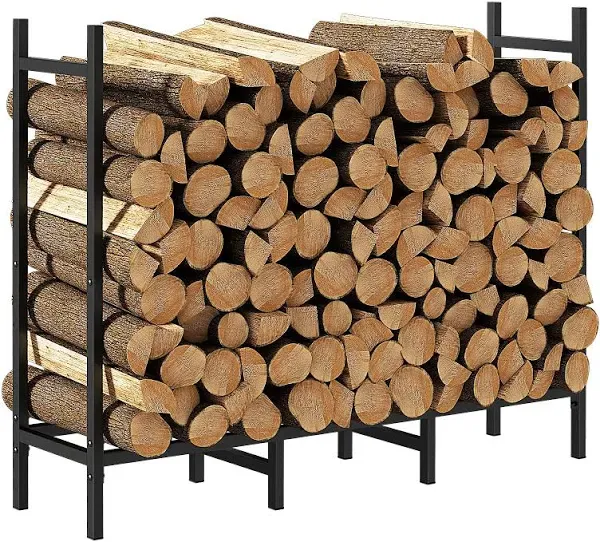 4ft Outdoor Indoor Firewood Rack Holder for Fireplace Wood Storage Adjustable...