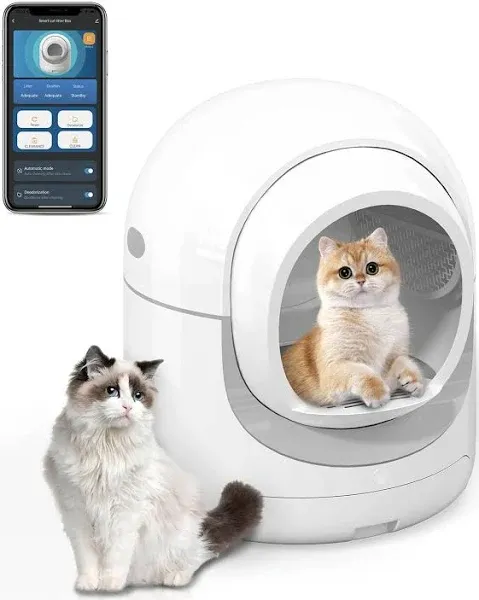 Dishup Automatic Cat Litter Box 85l Extra Large Self-cleaning Cat Litter Box with App Control