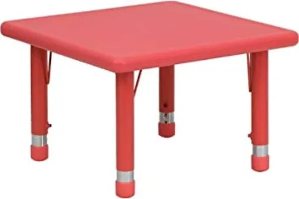 Flash Furniture 24'' Square Plastic Height Adjustable Activity Table YU-YCX-002-2-SQR-TBL