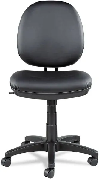 Alera ALEIN4819 Interval Series 18.11 in. to 23.22 in. Seat Height Bonded Leather Swivel/Tilt Task Chair - Black