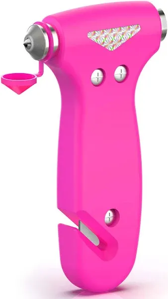 THINKWORK Window Breaker - Pink-Blue Car Safety Hammer Gift for Lady and Men, Three-in-One Emergency Escape Tool with Seat Belt Cutter, Safety Emergency Car Escape Tool for Family, Women, Children