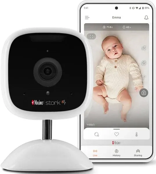  Masimo Camera, White - High-Resolutio<wbr/>n Baby Video Monitor - Zoom in/Pan Out 