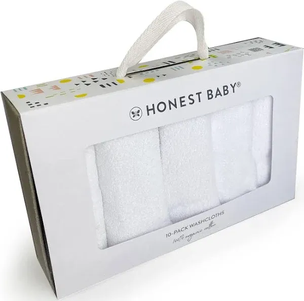 Honest Baby Clothing 10-Pack Organic Cotton Baby-Terry Wash Cloths