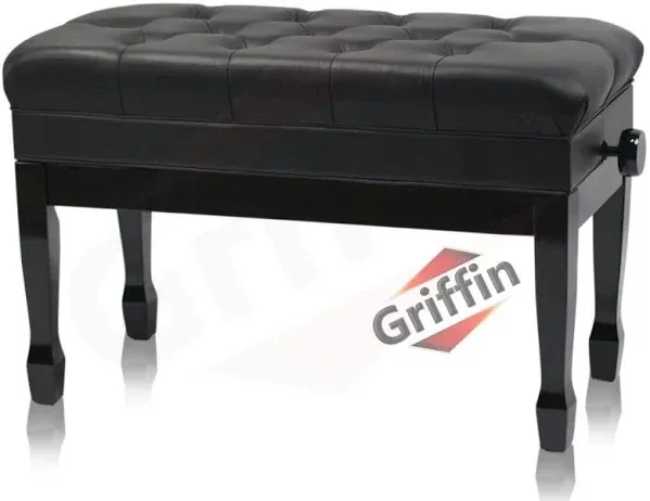 GRIFFIN Genuine Leather Piano Bench Oversize Duet Keyboard Stool