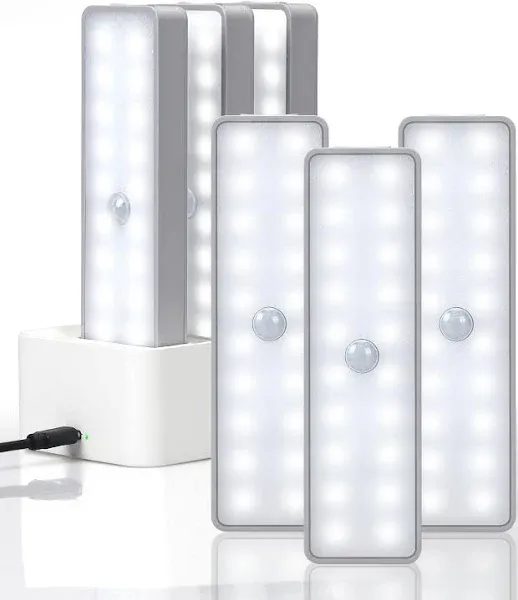 Under Cabinet Lights With Charging Station 20 Led Closet Lighting 6pack 880mah 6