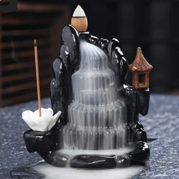 Backflow Incense Holder Waterfall Incense Burner, Mountain Tower Censer Aromathe