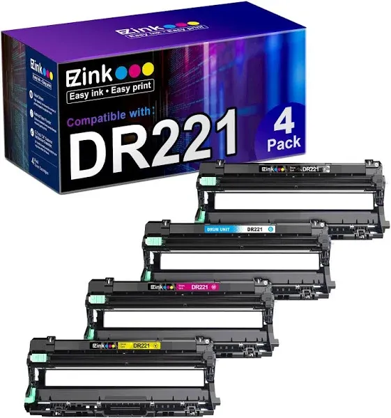 Remanufactured DR221 Drum Unit Replacement for Brother DR221 DR221-CL Drum Unit for use in Brother HL-3140CW HL-3170CDW MFC-9130CW MFC-9330CDW MFC-9340CDW Printers.(BCMY, 4-Pack)