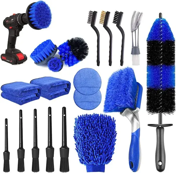 Versatile Car Detailing Brushes and Dash Duster for Precision Cleaning Tasks