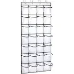 28-Pocket Over-the-Door Shoe Organizer – Space-Saving Hanging Rack in White