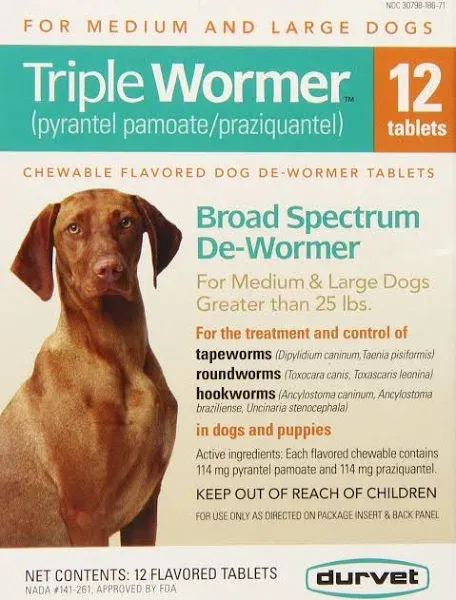 Durvet Triple Wormer for Large Dogs