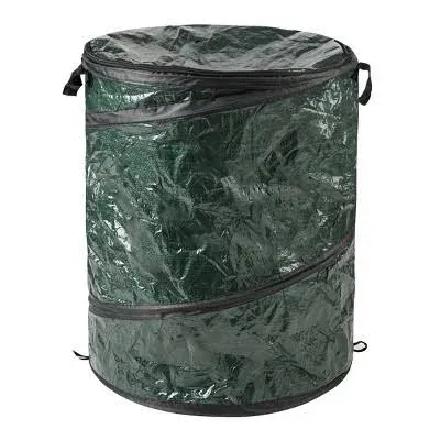 Wakeman 44-Gallon Collapsible Pop Up Trash Can with Zippered Lid for Camping or Parties