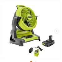 Ryobi 18V ONE+ Cordless 7-1/2 in. Bucket Top Misting Fan Kit with 1.5 Ah Battery