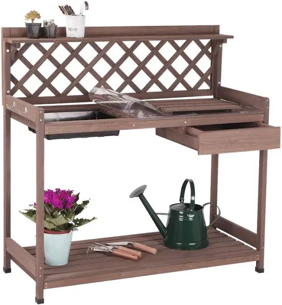 Aivituvin Outdoor Garden Bench with Sink & Lid