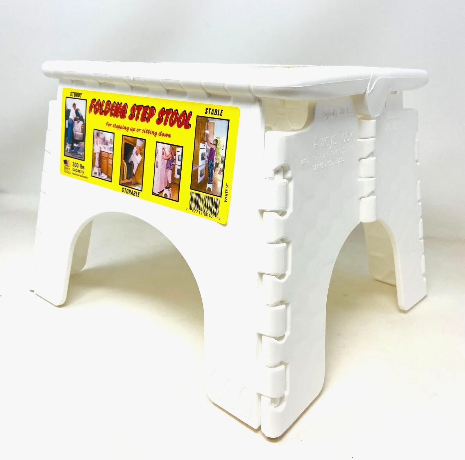 Sturdy B &amp; R,  E-Z Foldz Folding Step Stool: White